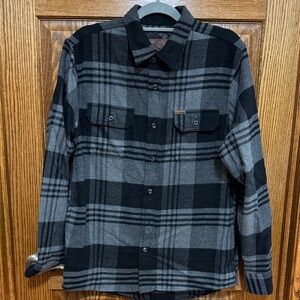 Orvis Black and Gray Checkered Shirt Jacket